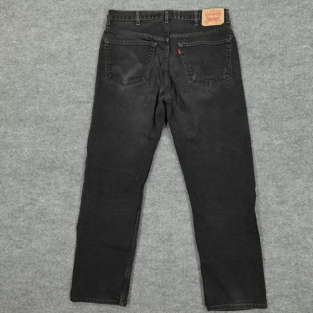 Vintage Levis 505 Mens Jeans Regular Straight Black Dark Y2K 36x32 (Tag 38x32)